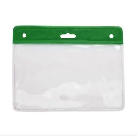 Kartenhalter horizontal Vinyl 77 x 94 mm Farbbalken Grün (1)