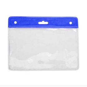 Kartenhalter horizontal Vinyl 77 x 94 mm Farbbalken Royal Blau (1)