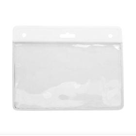 Kartenhalter horizontal Vinyl 77 x 94 mm Farbbalken Weiß (1)