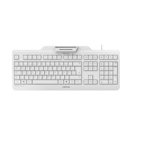 CHERRY Secure Board USB Tastatur mit Smartcard/RF/NFC Leser weißgrau