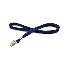 Lanyard flach 10 mm Bull-Dog-Clip Navy Blue