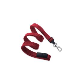 Lanyard flach 10 mm Karabinerhaken Break-Away Rot