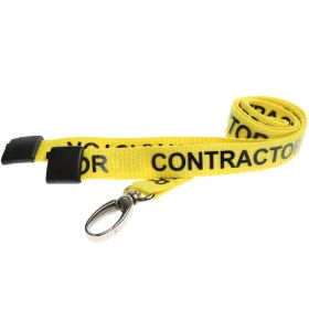 15mm Contractor Yellow Lanyards Metal Lobster Clip