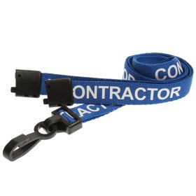 15mm rPET Contractor Blue Lanyards Plastic J-Clip 