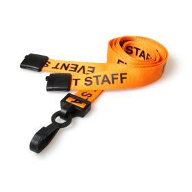 15mm rPET Event Staff Lanyards Plastic J-Clip