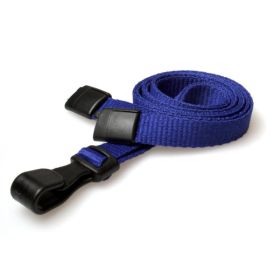 10mm rPET Lanyards With Plastic J-Clip - Navy blau