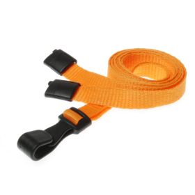 10mm rPET Lanyards With Plastic J-Clip - orange
