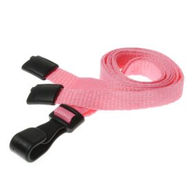 10mm rPET Lanyards With Plastic J-Clip - rosa