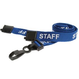 15mm Staff Lanyards With Plastic J-Clip - blau
