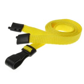 10mm rPET Lanyards With Plastic J-Clip - gelb