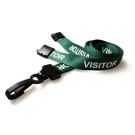 15mm rPET Visitor Lanyards Plastic J-Clip - grün