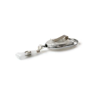 Carabineer Reel wth Belt Clip & Strap Clip - Pack 50 / weiß
