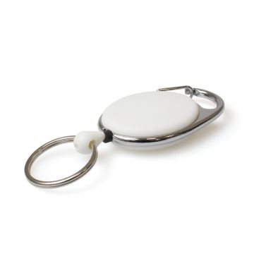 Carabineer Card Reel wth Key Ring - Pack 50 / weiß