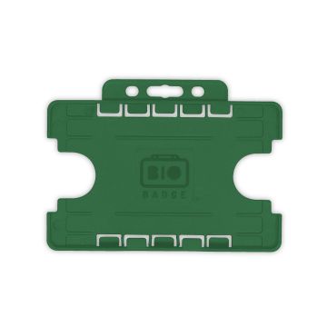 BioBadge Dual-Sided Holders Landscape - Pack of 100 / dkl. grün