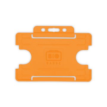 BioBadge Open Faced Holders Landscape - Pack of 100 / orange
