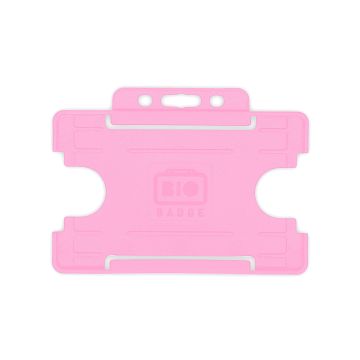 BioBadge Open Faced Holders Landscape - Pack of 100 / rosa