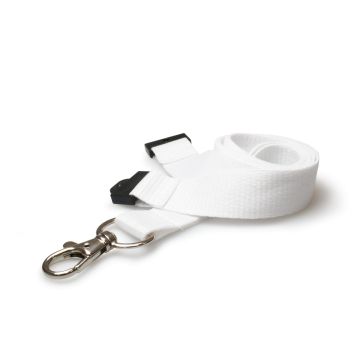 20mm Lanyards with Metal Trigger Clip - weiß