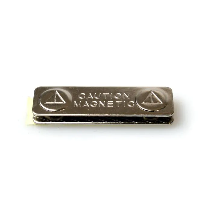 Magnethalter aus Metall mit Klebestreifen 13x45mm - (100 Stk.) Magnethalter aus Metall mit Klebestreifen 13x45mm - (100 Stk.)