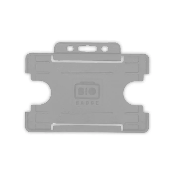 BioBadge Open Faced Holders Landscape - Pack of 100 / gray BioBadge Open Faced Holders Landscape - Pack of 100 / gray