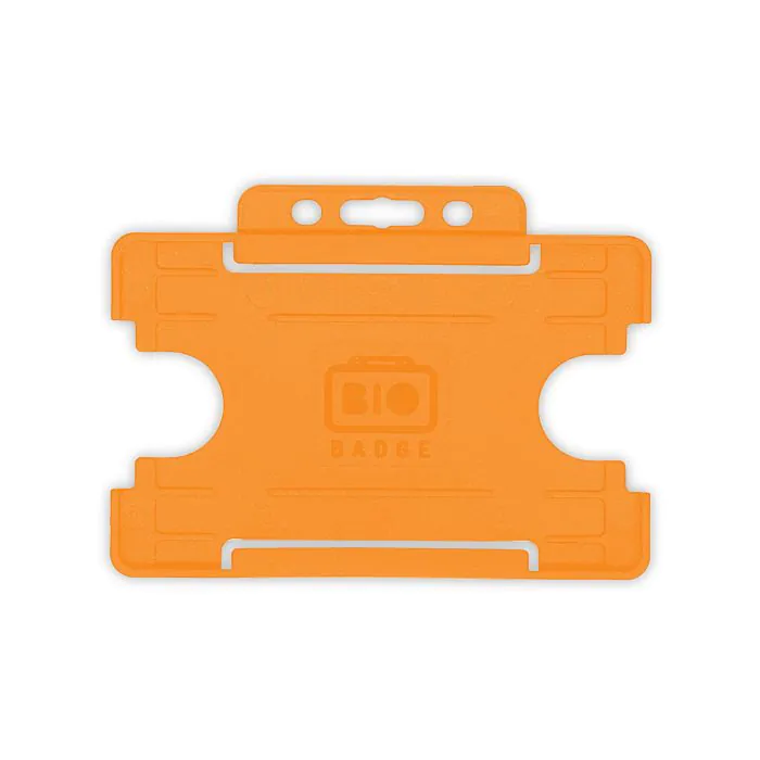 BioBadge Open Faced Holders Landscape - Pack of 100 / orange BioBadge Open Faced Holders Landscape - Pack of 100 / orange