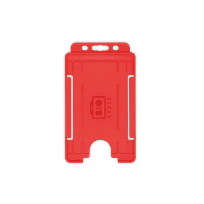 BioBadge Open Faced Holders, Portrait - Pack of 100 / red BioBadge Open Faced Holders, Portrait - Pack of 100 / red