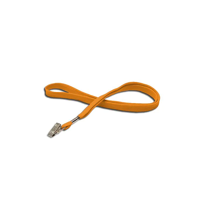 Lanyard flach 10 mm Bull-Dog-Clip Orange
