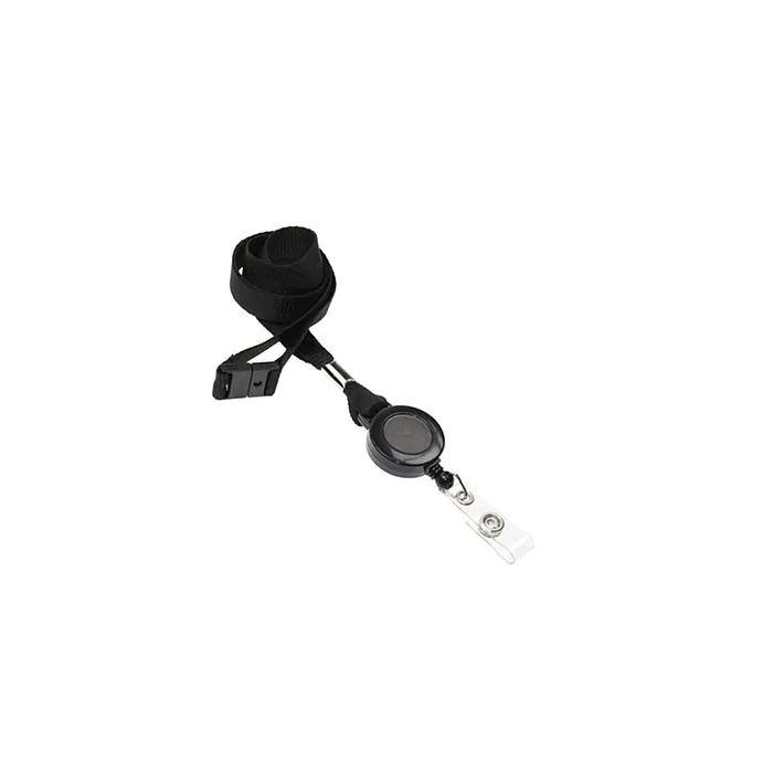 Lanyard flach 16 mm mit Kartenjojo Break-Away Schwarz