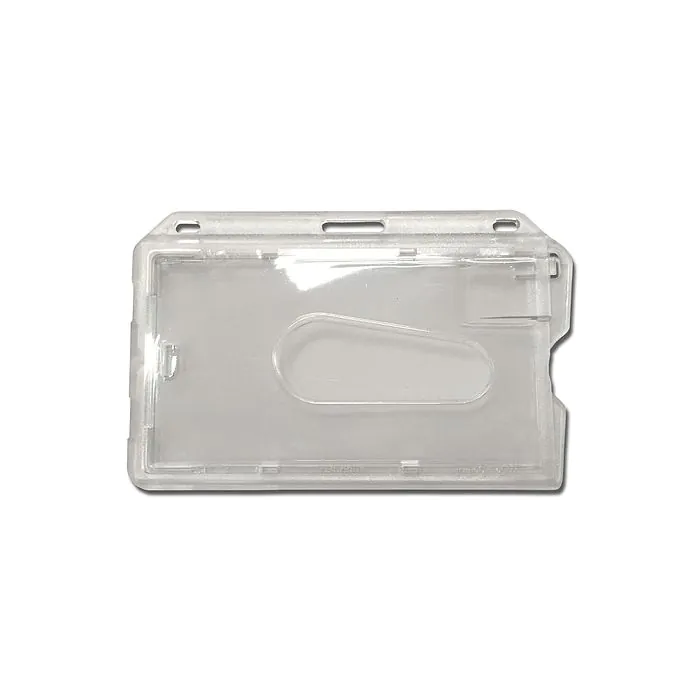 Card holder horizontal crystal clear thumb slide