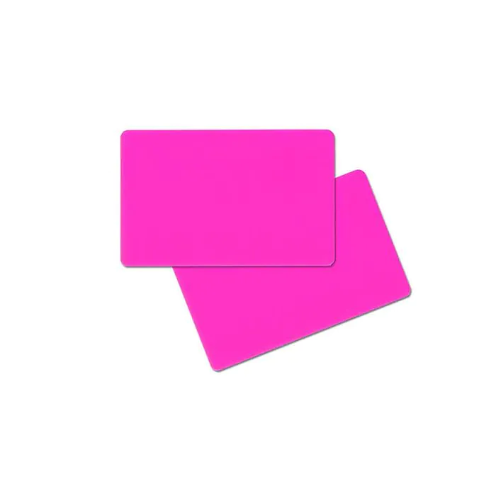 PVC card double-sided Pink neon 86 x 54 x 0.76 mm (500 pieces) PVC card double-sided Pink neon 86 x 54 x 0.76 mm (500 pieces)